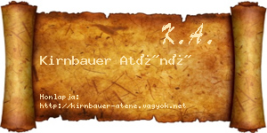 Kirnbauer Aténé névjegykártya